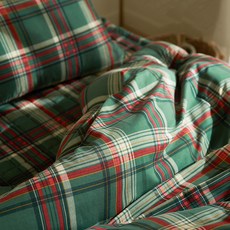 리빙캐슬 타탄체크 마이크로워싱 차렵이불