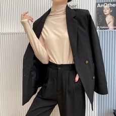 여성용 미드나잇코코 로이브 심플 폴라넥 티셔츠 B237WF03249