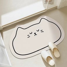 다다랜드 하루냥 고양이 빨아쓰는 규조토 발매트, 아이보리