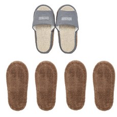 Young green 超細纖維除塵布拖鞋 L號 灰色+除塵布替換裝 4入, 1組, 灰色