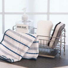 Living J 全304不鏽鋼菜瓜布架 + 瀝水盤 + 按壓瓶 + 2種貼紙組, 混合色, 1套