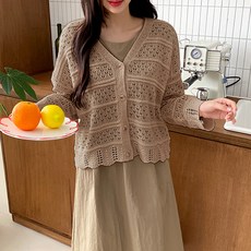 레몬소울 여성용 키아로 펀칭 루즈 가디건