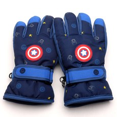 漫威美國隊長圖案滑雪露指手套