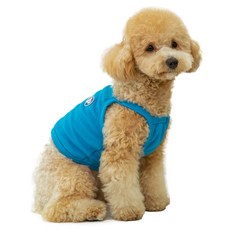 PETSLAND 寵物華夫格短版涼感背心, 藍色