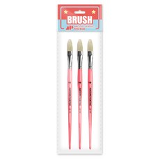 AwesomePainting FILBERT 豬鬃油畫平刷, 3個, 16號