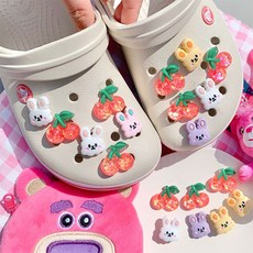 洞洞鞋櫻桃兔子造型鞋扣組 10入