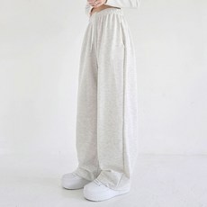 Planday 女款W人生版型長腿效果隱藏束帶刷毛長版寬褲