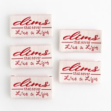 yarna LIKE A LIGHT 레터링 빈티지 디자인 패브릭 면 라벨, 레드, 5개