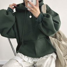 위드후이린 여성용 소프트 루즈핏 후드 맨투맨