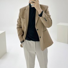 아도르클래식 남성용 피렌체 울 모직 캐주얼 슬림핏 빅사이즈 자켓