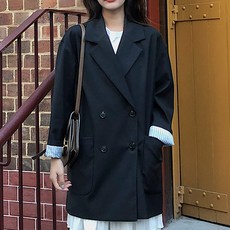 어썸풀 여성용 보니 롤업 체크 자켓