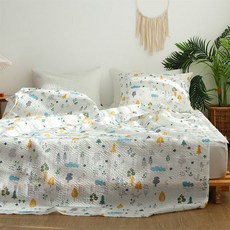 amante Wake泡泡紗波紋單層被, 白色的