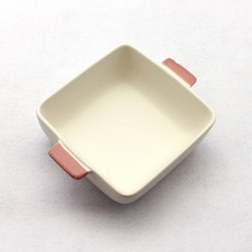 Dalsogeum 韓國製手工陶瓷雙耳方碗, 01 紅色, 1個