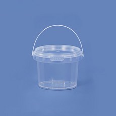 韓國 REDCAT 附提把附蓋圓形餅乾桶 禮物袋 禮品包裝籃 回禮零食容器 1.5L, 透明, 50個