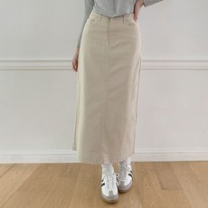 플랜데이 여성용 숏/미디움 기장 키라 코튼 밴딩 롱 스커트