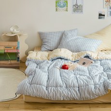 ARPEGGIO BASIC 浪漫奇趣超細纖維鋪棉被, 藍色科爾廷