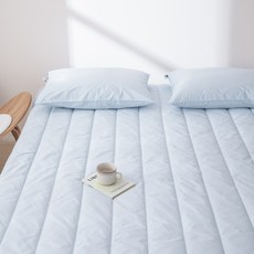 루아베 40수 순면 고정밴드형 침대패드, 스카이블루