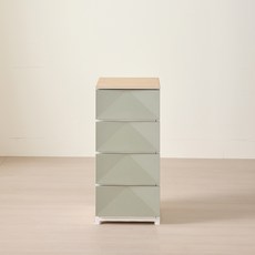 브리다 모던우드탑 서랍장, 올리브그린, 4단