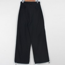 빼빼 여성용 밑단조절 스트링 와이드 조거 롱 코튼 팬츠