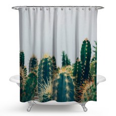 綠色仙人掌浴室浴簾 L12 款式2 180 x 180 cm, 1個