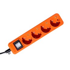 바나코 컬러 플러그 멀티탭 4구, 2m, 오렌지, 1개