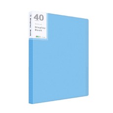 簡潔桌面 A4透明文件夾 40p, 1個, 藍色 40張