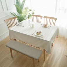 MEO 彩虹圓珠亞麻桌布, 140 x 140 cm, 單一顏色