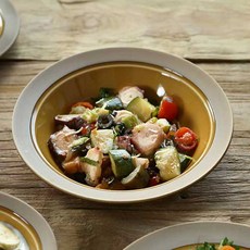 Koyo鄉村風蜂蜜湖碗 22cm, 蜂蜜琥珀, 1個