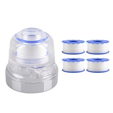 Suaerang 廚房蛇管淨水過濾頭1個 + 補充濾芯4個, 1套