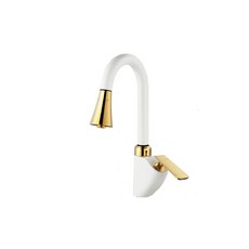 Olivia 鵝頸廚房水龍頭 白金色, 1個