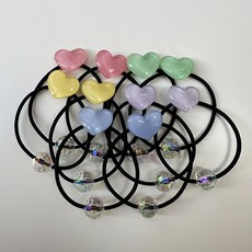 BEASOL 愛心吊飾髮圈 5款 x 2入組