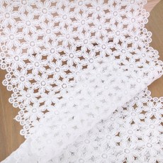 해피툴 스몰패턴 플라워 레이스 러너 매트, 화이트, 120 x 20 cm