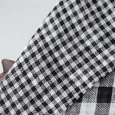 大寬幅 30支紗染棉 Pokey 雙層提花紗布格紋布料 1494, 黑色, 1個