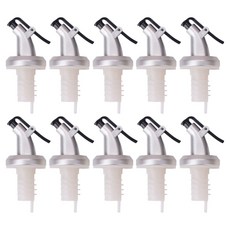 Rionheim 單手按壓式矽膠油瓶塞/倒油器 適用油醋醬料瓶 白色 10入, 10個