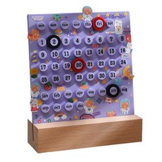 Idoncare 中世紀萬年曆+貼紙套組, 紫色（日曆），隨機發貨（貼紙）