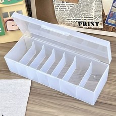 BenF 7格收納小卡整理盒, 半透明, 1個