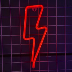 나비다 번개 무드등 네온사인, 레드