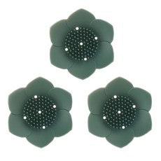 FLaITO 花朵造型矽膠肥皂收納盤, 卡其色, 3個