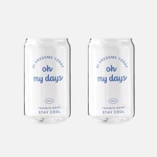 로코리빙 로코홈 레터링 맥주유리컵 블루, 2개