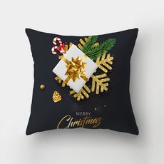 Dasababa 聖誕裝飾抱枕套, 質感黑 E