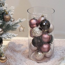 W101 聖誕黑紫色 LT 樹球裝飾 5p, 黑色、紫色、粉色