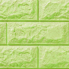 Home Mart 防水防撞自黏式3D立體磁磚貼紙 牆壁泡棉磚 磚塊圖案 70cm x 77cm x 6mm, 綠色, 6個