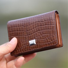 La Chic 牛皮經典鱷魚壓紋名片夾 LC23WM0029-2