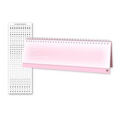 wannathis DO 12個月週計畫桌上型讀書計畫本 + 貼紙組, 粉紅色, 1套