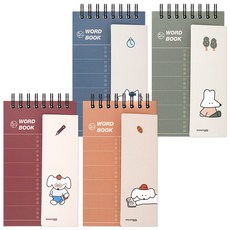 Moongu Boba 單字本 4入組, 1組, 藍色 + 綠色 + 紅色 + 橘色