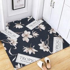 오염에 강하고 잘라서 쓰기 좋은 레트로 플라워 발매트, 목련 네이비