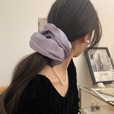 모이르벨라 여성용 바이올렛 새틴 헤어 슈슈 밴드 2개