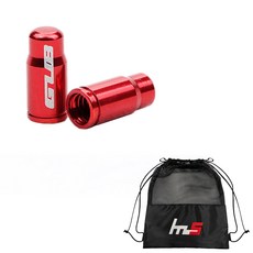 GUB Naya Style 自行車氣門罩蓋 50p + 獨家袋套組 CYYP-72-1PU, 紅色（蓋帽）, 1套