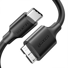UGREEN 綠聯 USB3.1 Type-C to Micro-B USB3.0 傳輸線 US312, 1個, 黑色, 1m