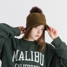 아이엠캡 털 방울 니트캡